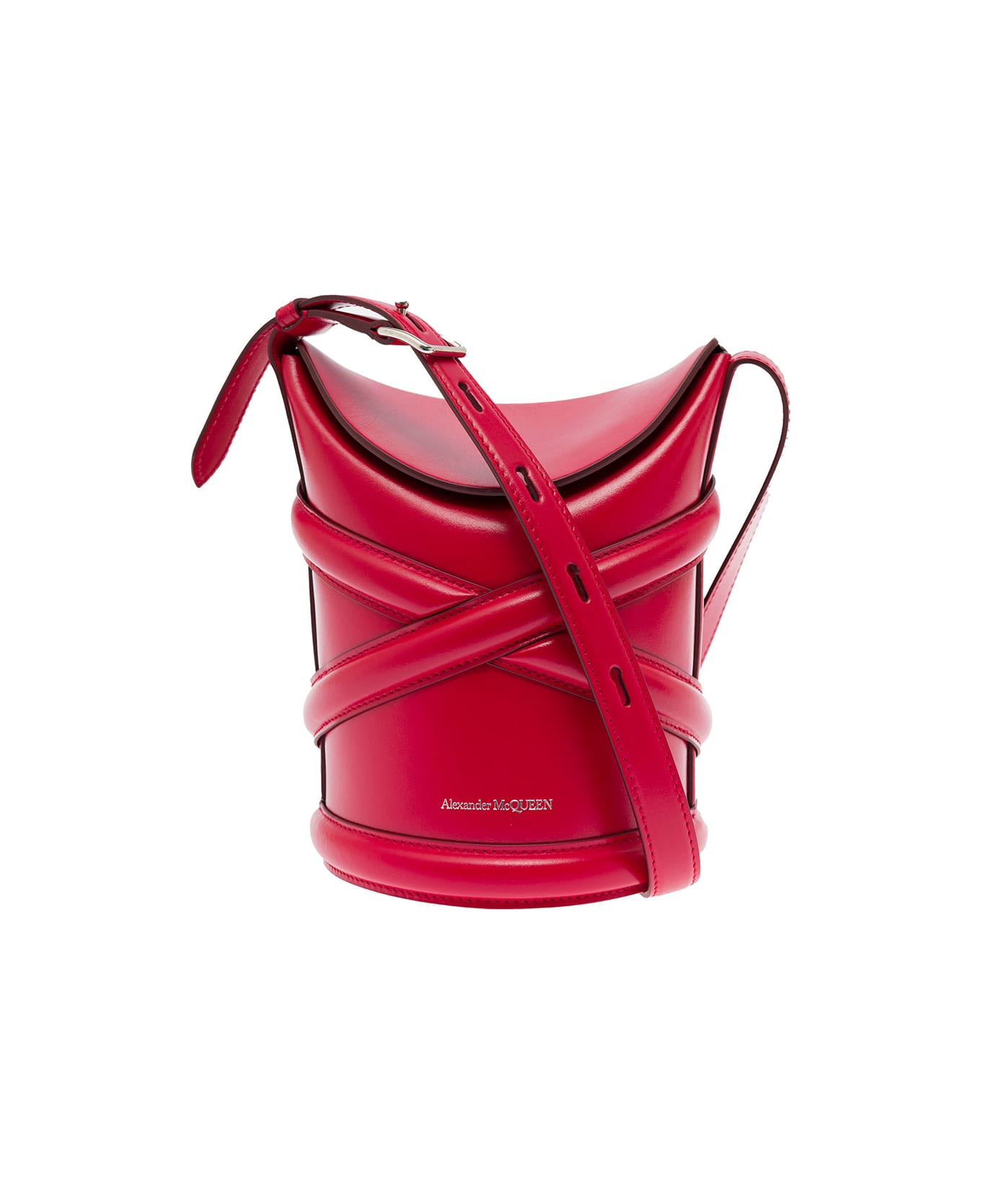 Alexander McQueen Woman's The Curve Small Red Leather Crossbody Bag - Rosso