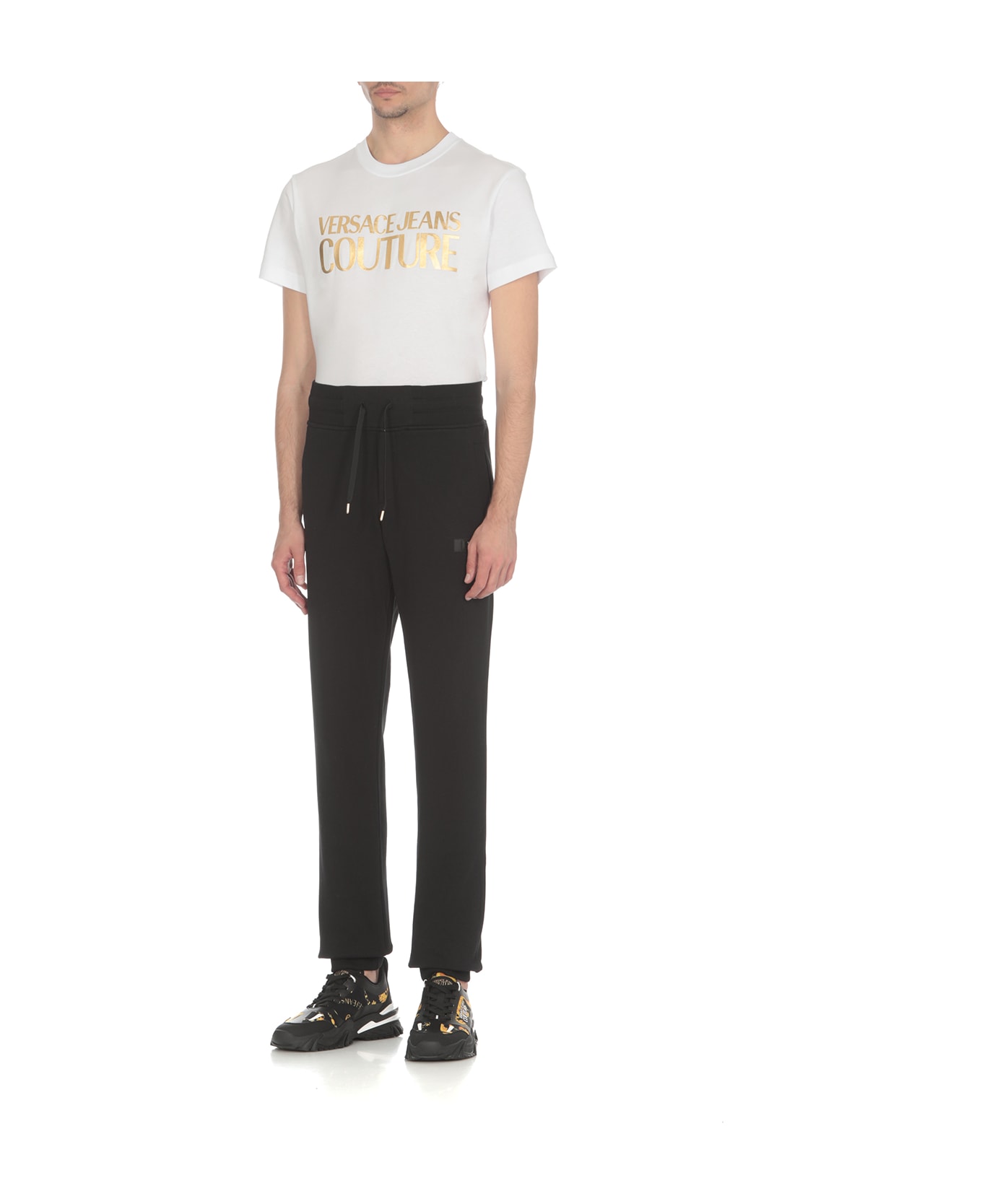 Versace Jeans Couture Sweatpants With Logo Patch - Black スウェットパンツ