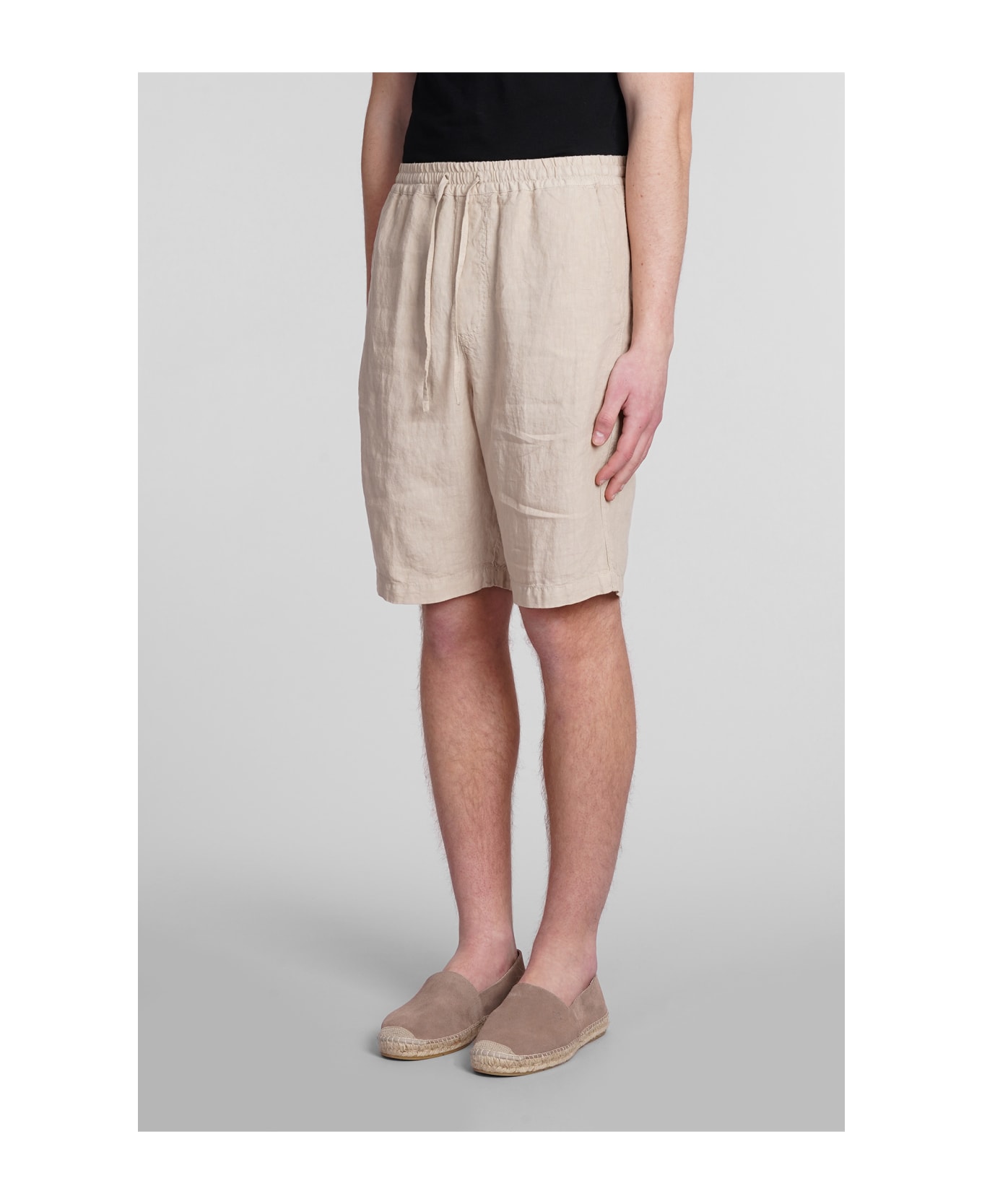 120% Lino Shorts In Beige Linen - beige ショートパンツ