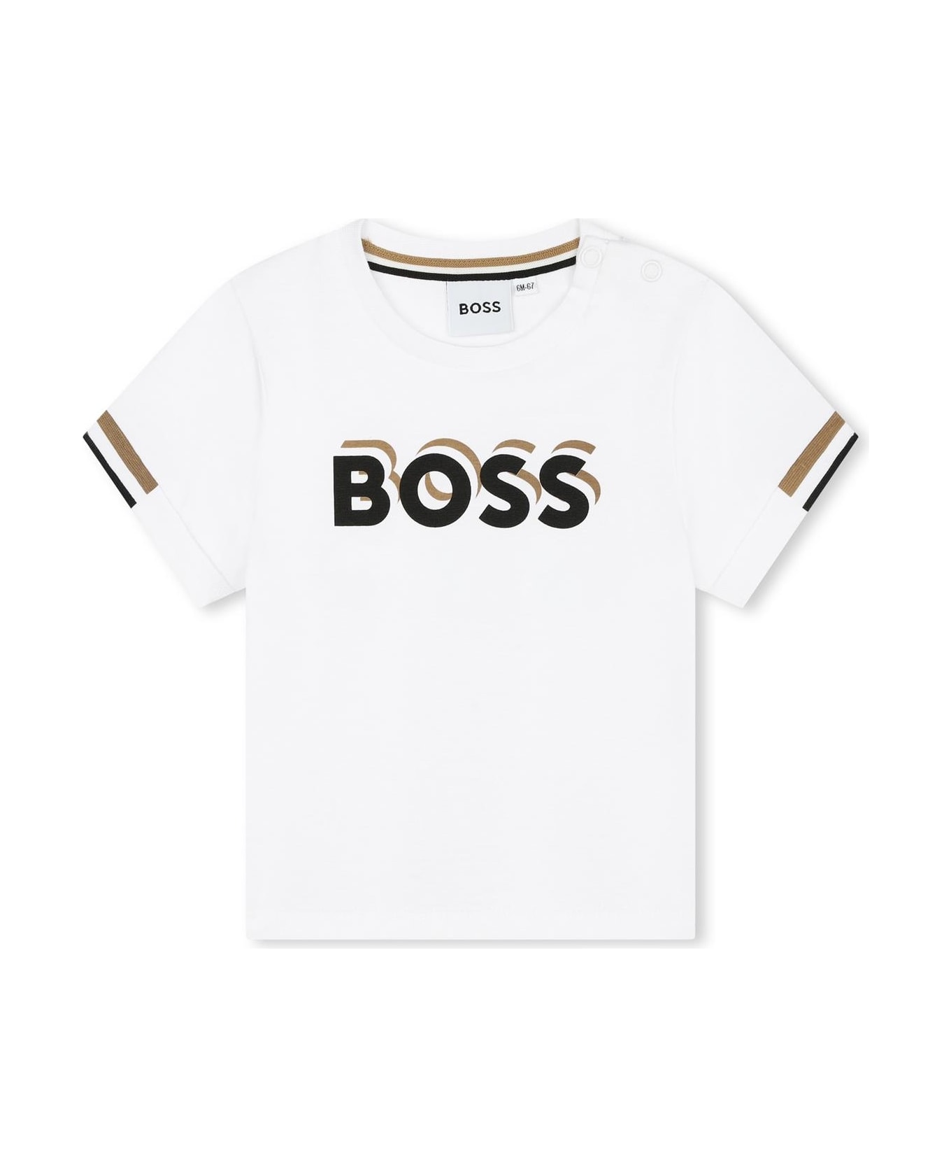 Hugo Boss Printed Top And Shorts Set - Beige ボディスーツ＆セットアップ