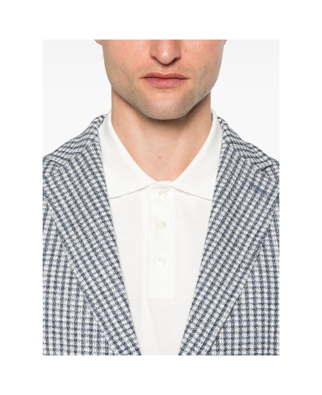 Circolo 1901 Checkered Blazer Jacket - Blue