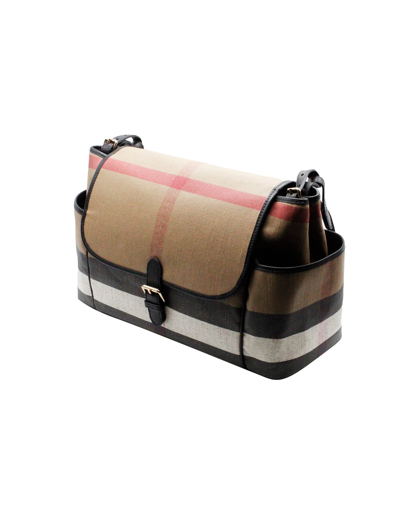 Burberry Mum Changing Bag Made Of Cotton Canvas With Check Pattern With Shoulder Strap, Comfortable Internal Pockets And Changing Mat. Measures Cm. 38x30x17 - Check