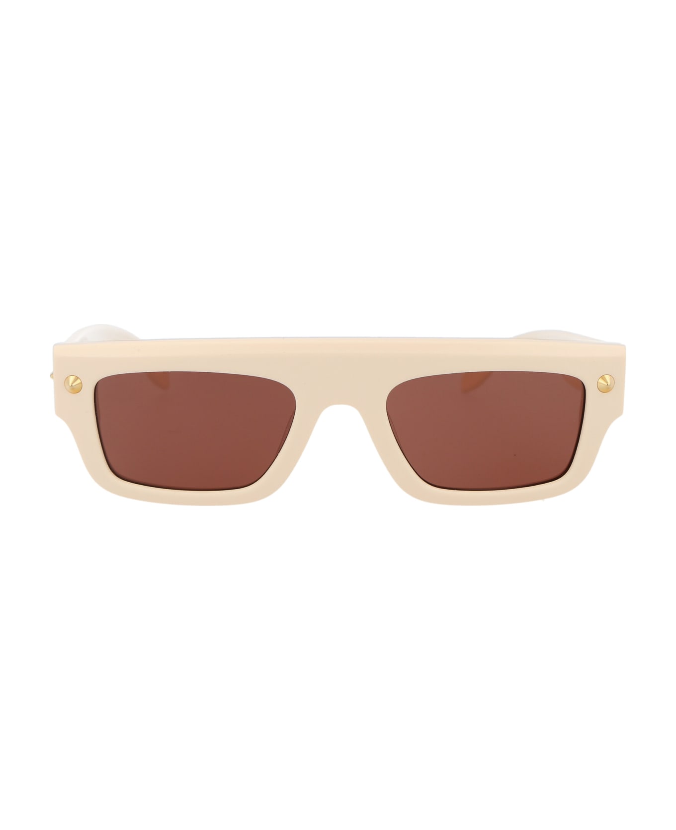 Alexander McQueen Eyewear Am0427s Sunglasses - 004 IVORY IVORY BROWN