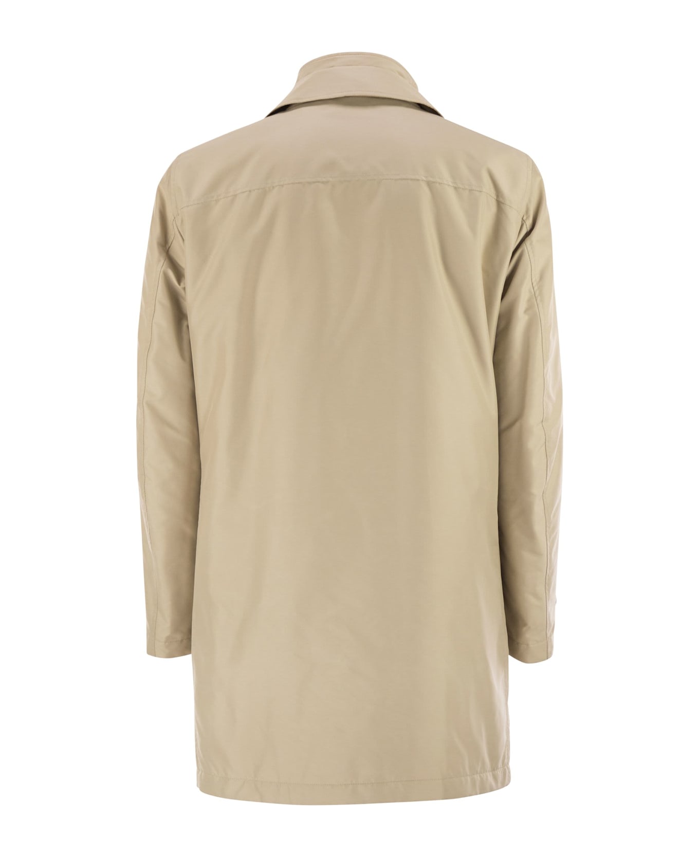 Fay Morning Coat In Technical Poplin - sabbia