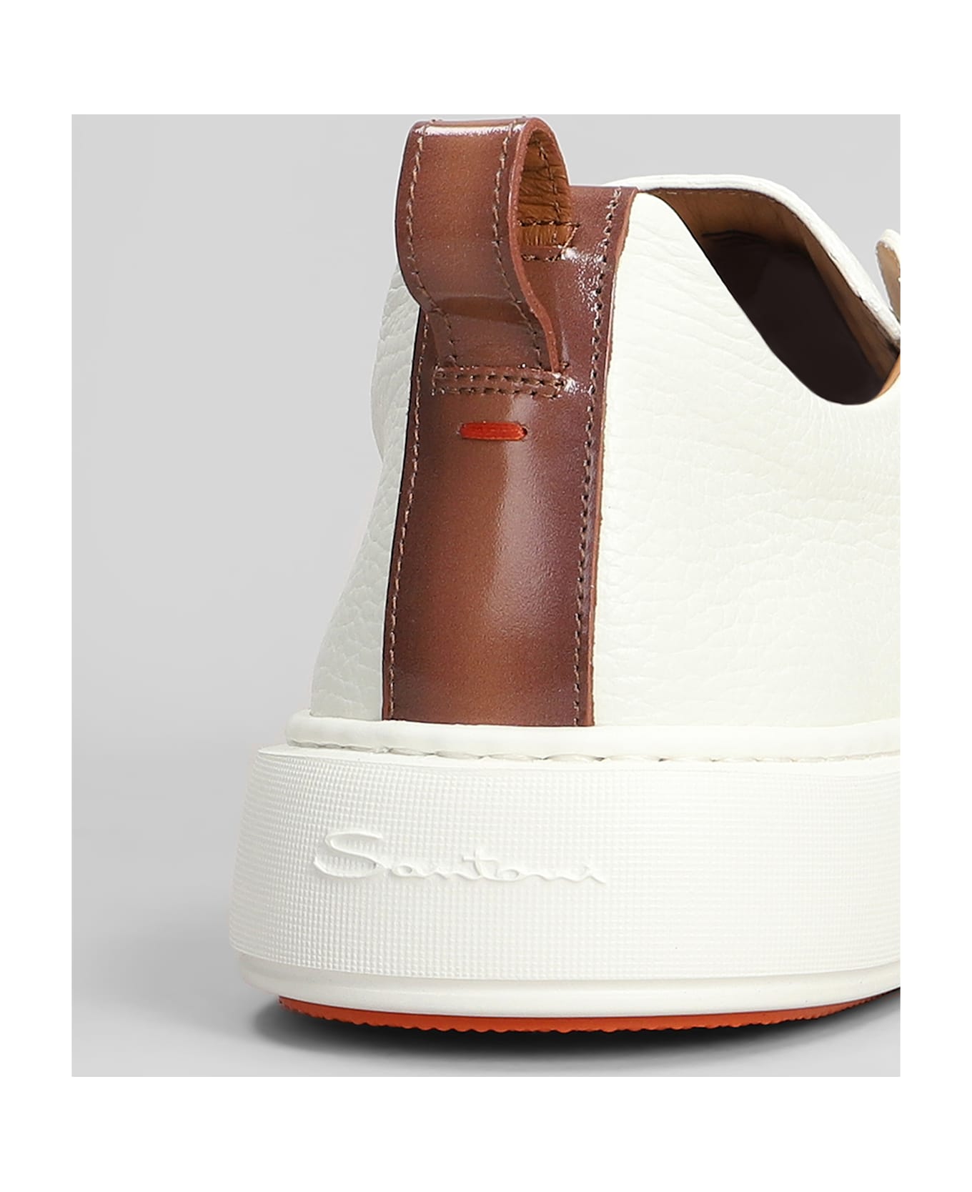 Santoni Victory Sneakers In White Leather - white