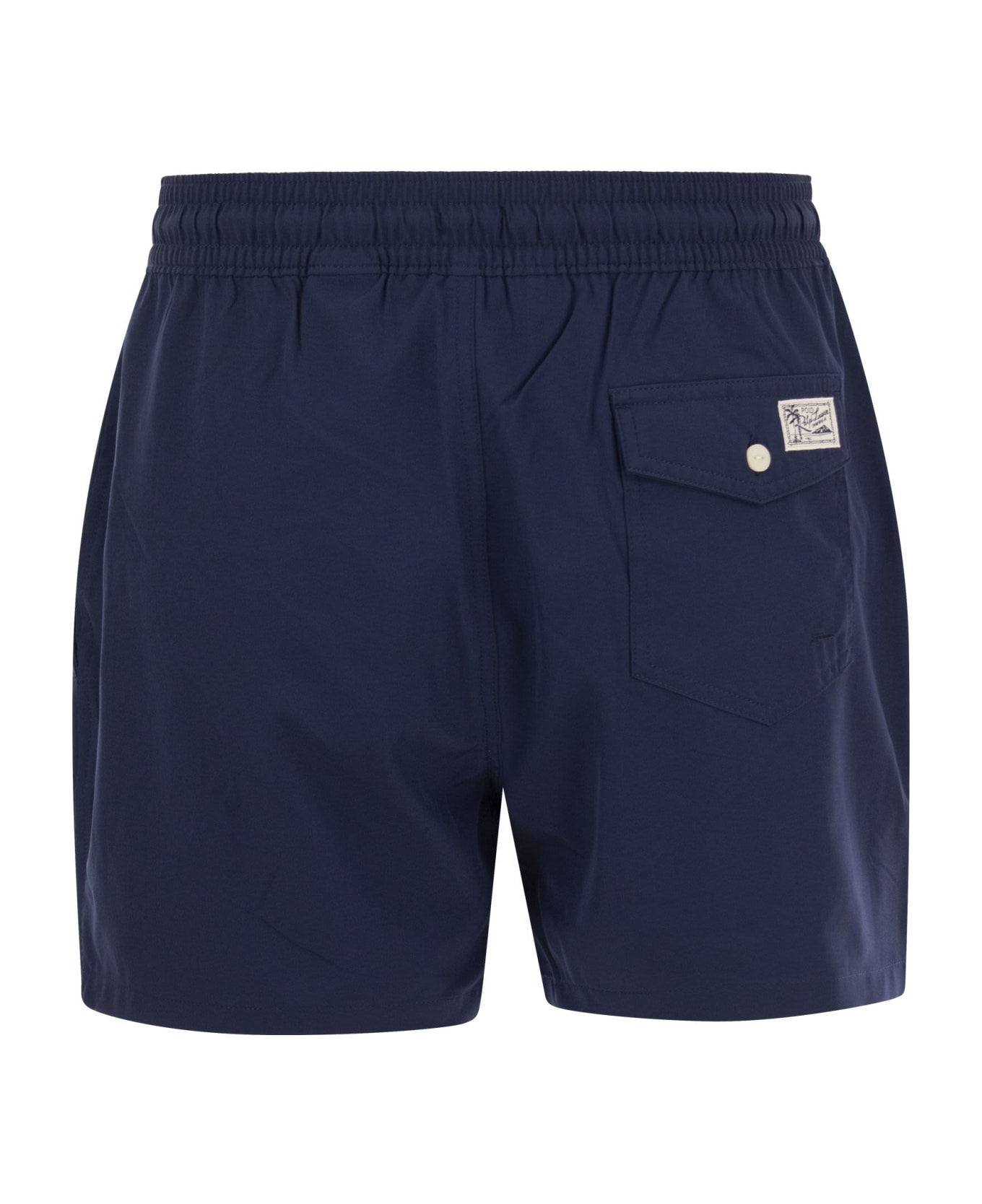 Ralph Lauren Navy Blue Swim Shorts With Embroidered Pony - Blu