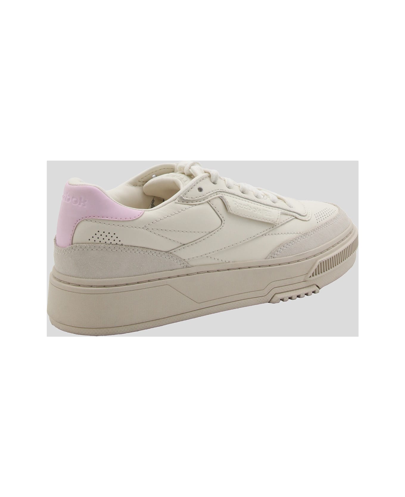 Reebok White And Pink Leather C Ltd Sneakers - WHITE/PINK