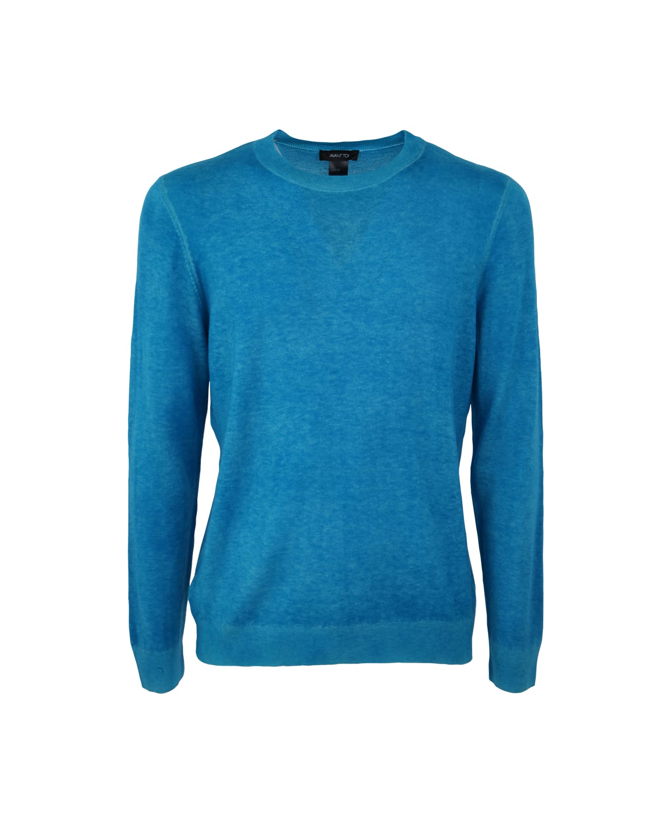 Avant Toi Light Wool Cashmere Round Neck Pullover With Destroyed Edges - Curacao