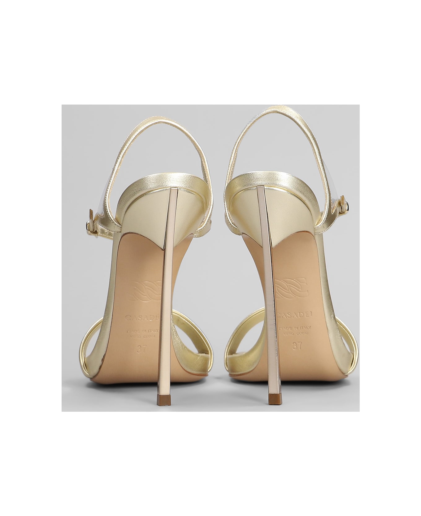 Casadei Blade Sandals In Gold Leather - gold