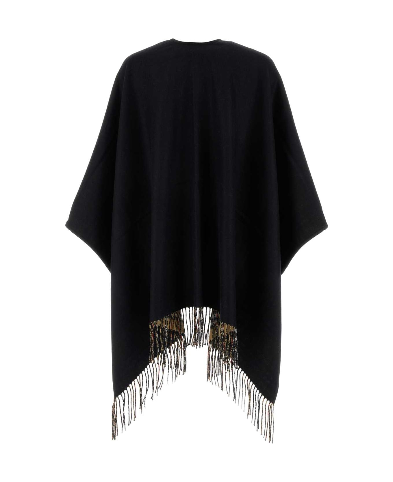 Burberry Black Wool Reversible Cape - BLACK