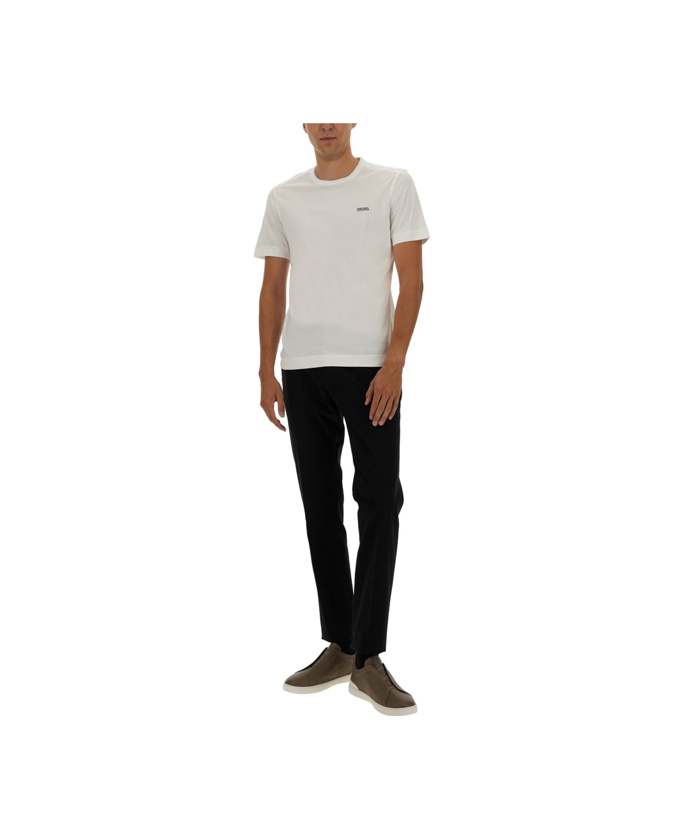 Zegna T-shirt With Logo - WHITE