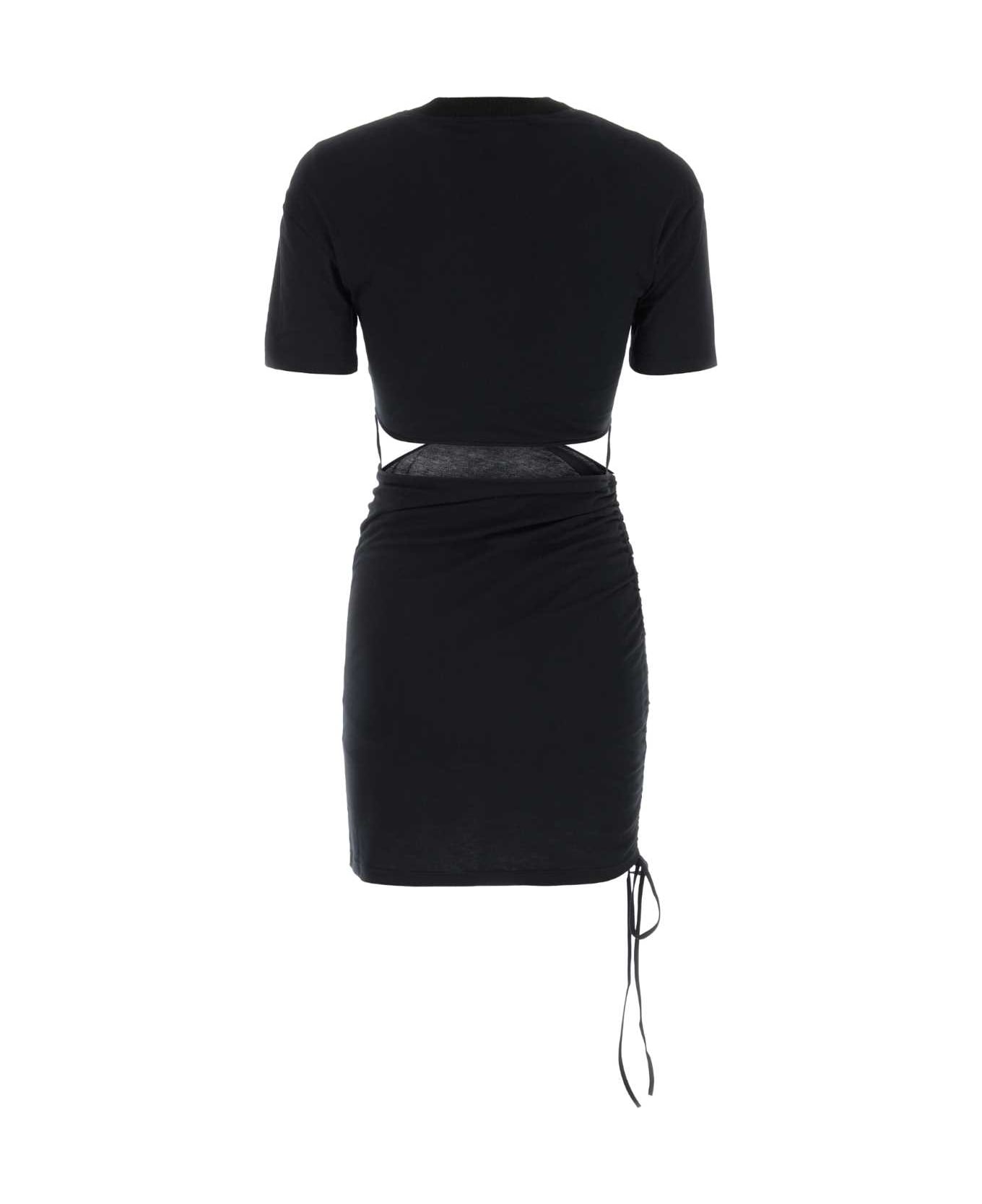 Nensi Dojaka Black Cotton Mini Dress - BLACK