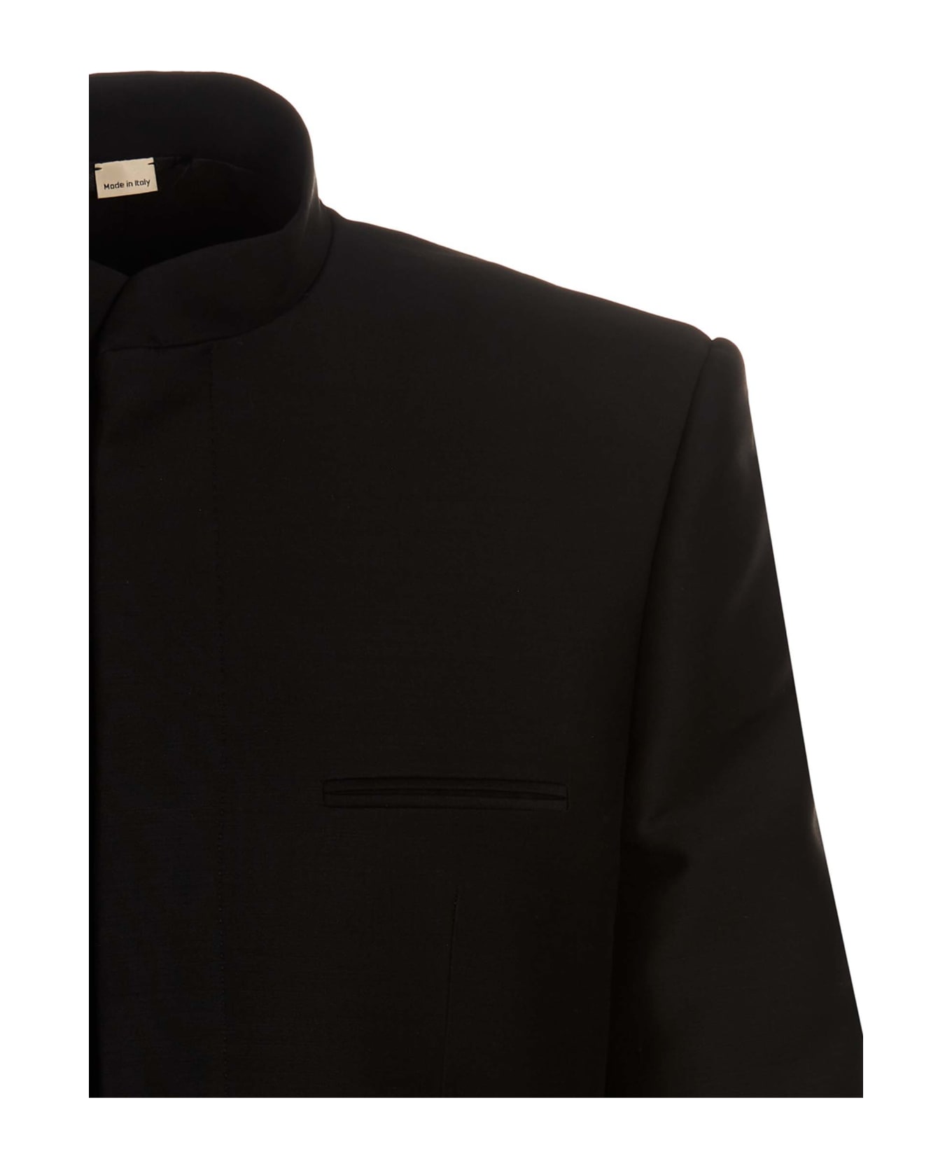 Gucci Mandarin Collar Blazer Jacket - Black  