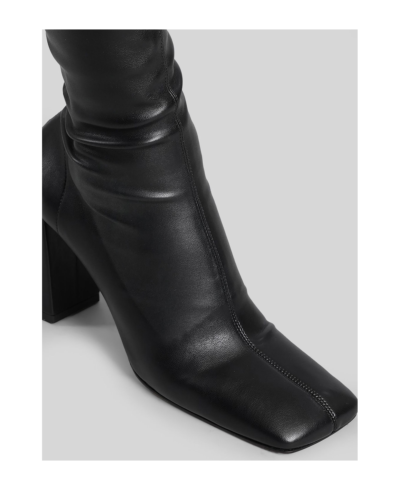 Aldo Castagna Laurene High Heels Boots In Black Leather - black