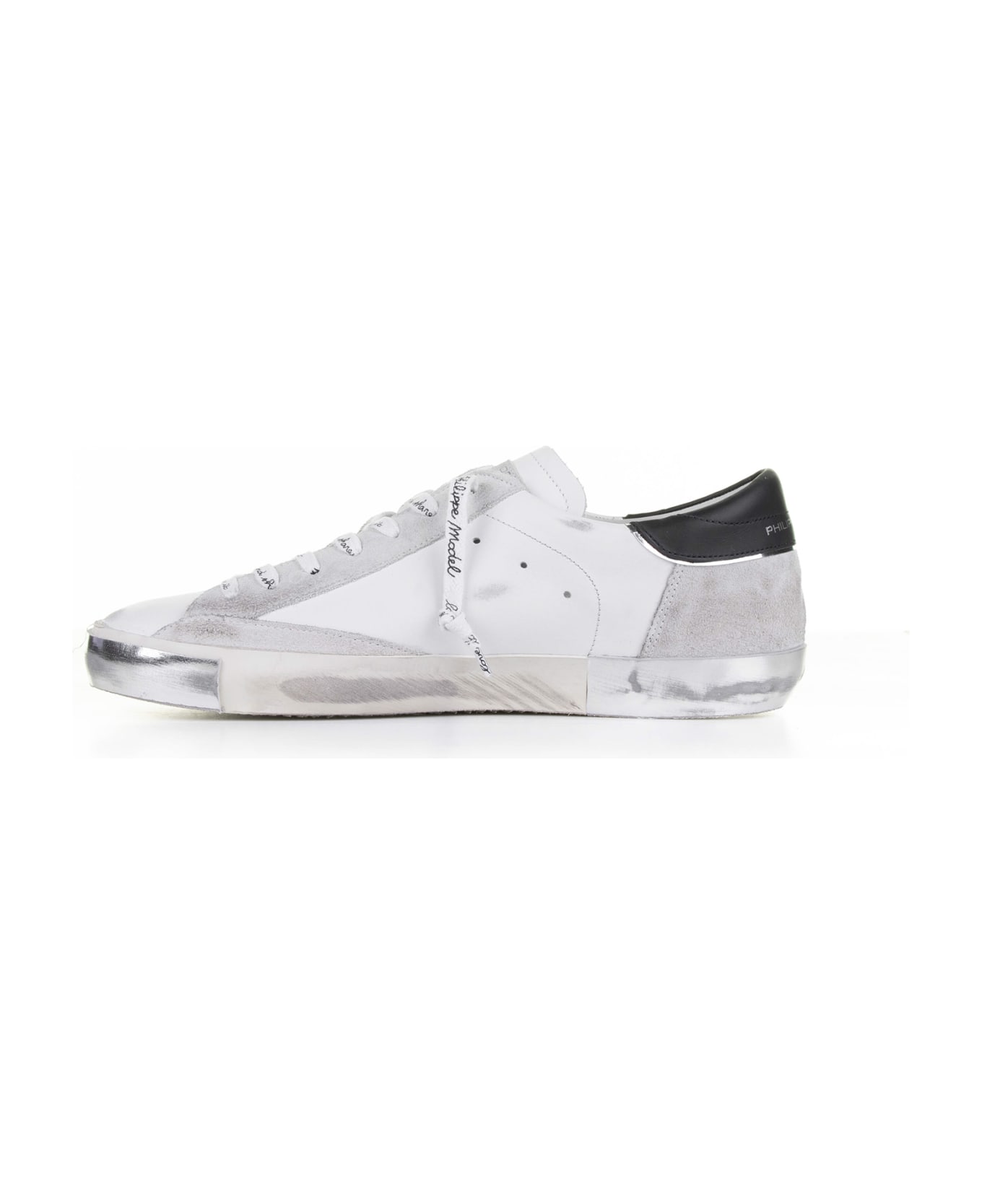 Philippe Model Prsx Sneakers White Silver Women - BLANC ARGENT