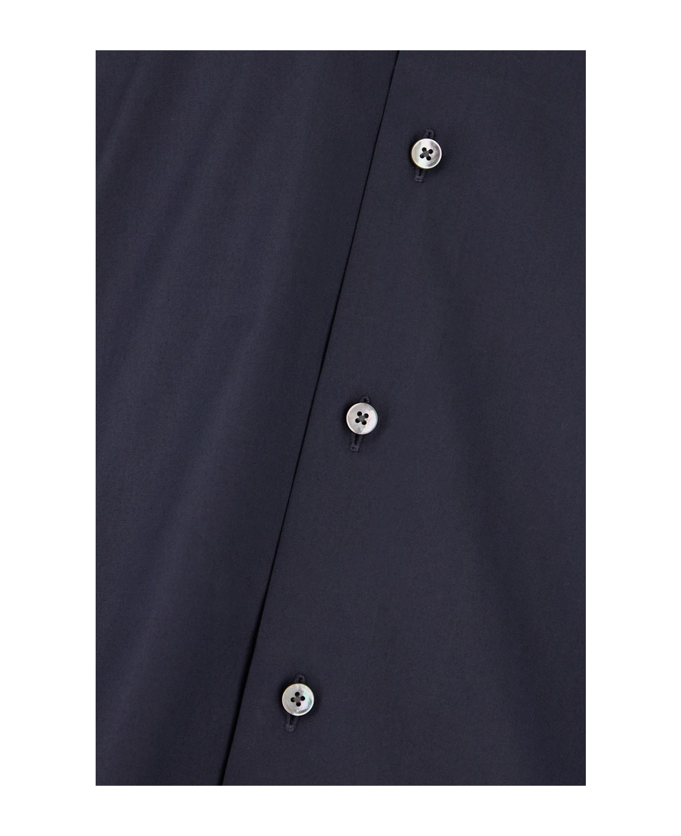 Zegna Navy Blue Poplin Shirt - NAVY BLUE