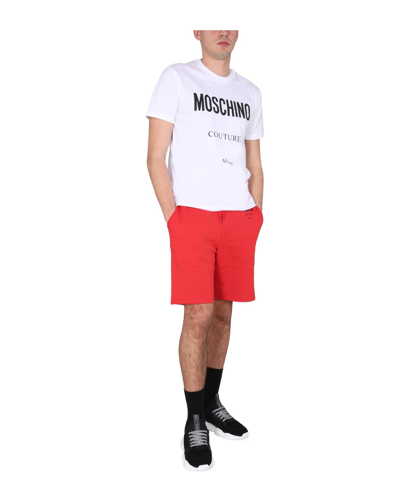 Moschino Logo Print T-shirt - WHITE