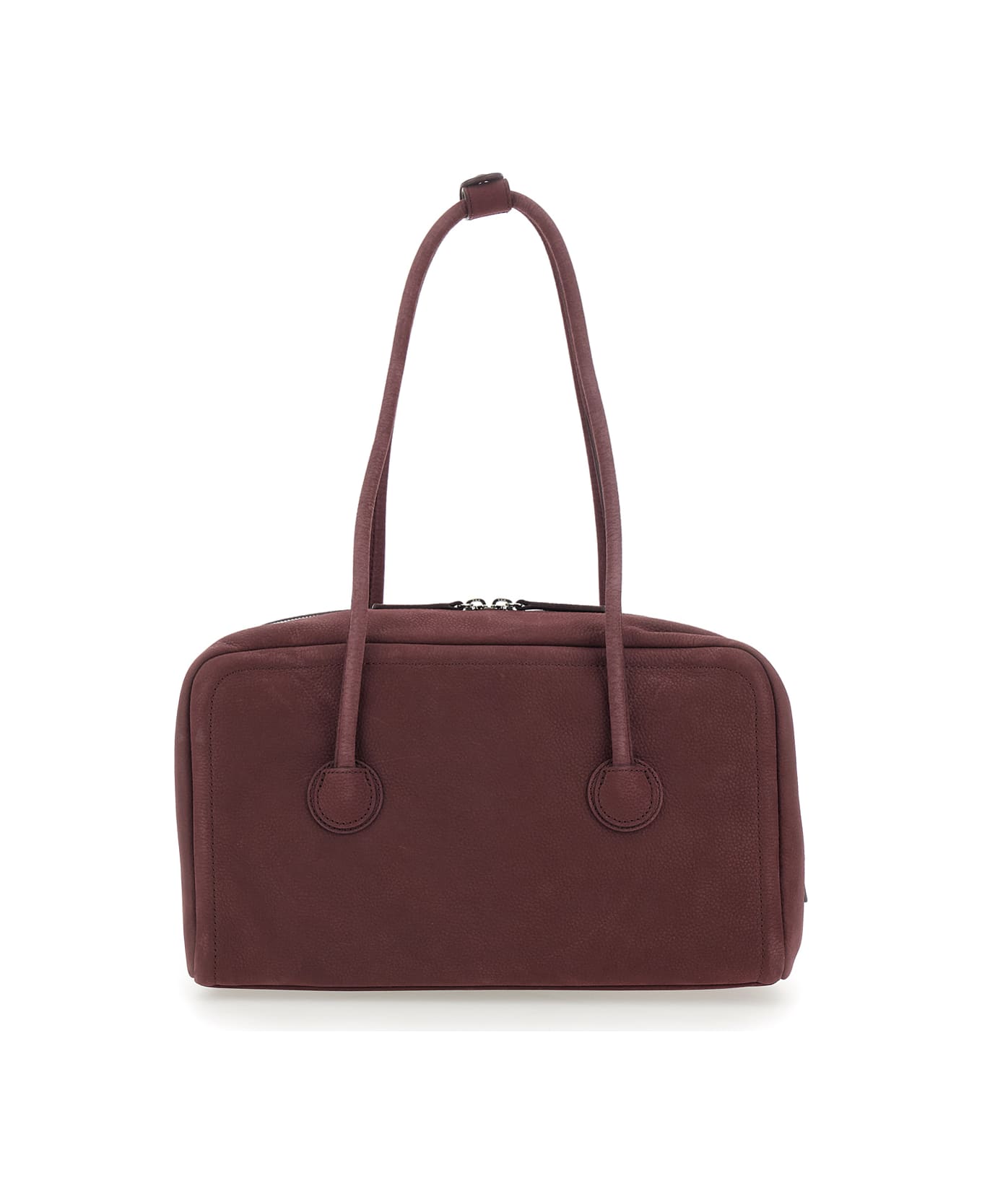 Marge Sherwood 
boston
 Bordeaux Shoulder Bag With Embossed Logo Lettering On The Front In Leather Woman - Bordeaux