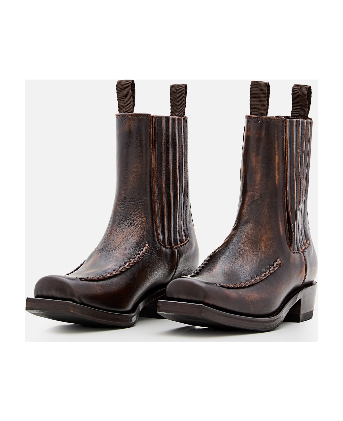 Hereu Agulla Square Toe Chelsea Boots - Brown