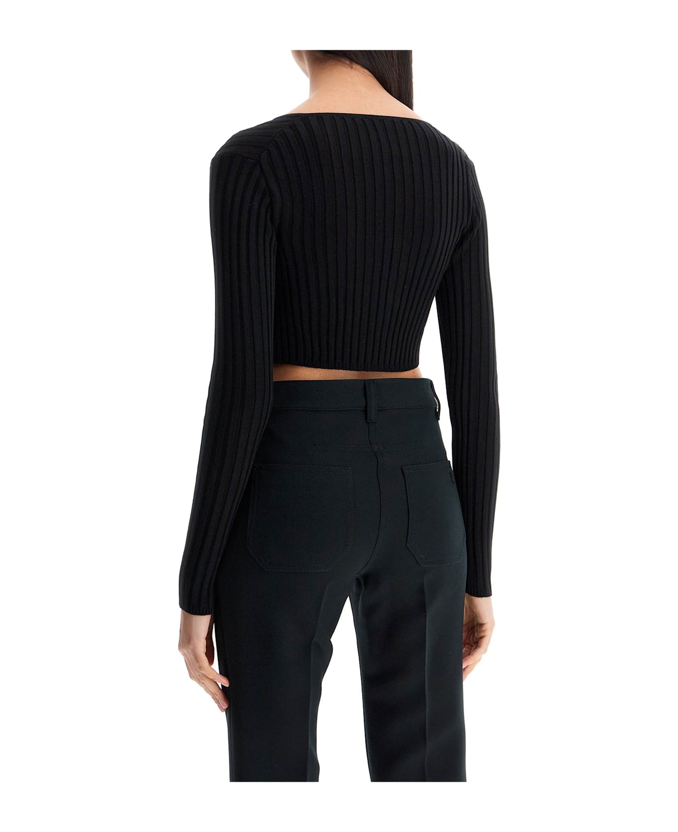 Versace 
cropped Safety Pin Cardigan - BLACK (Black)