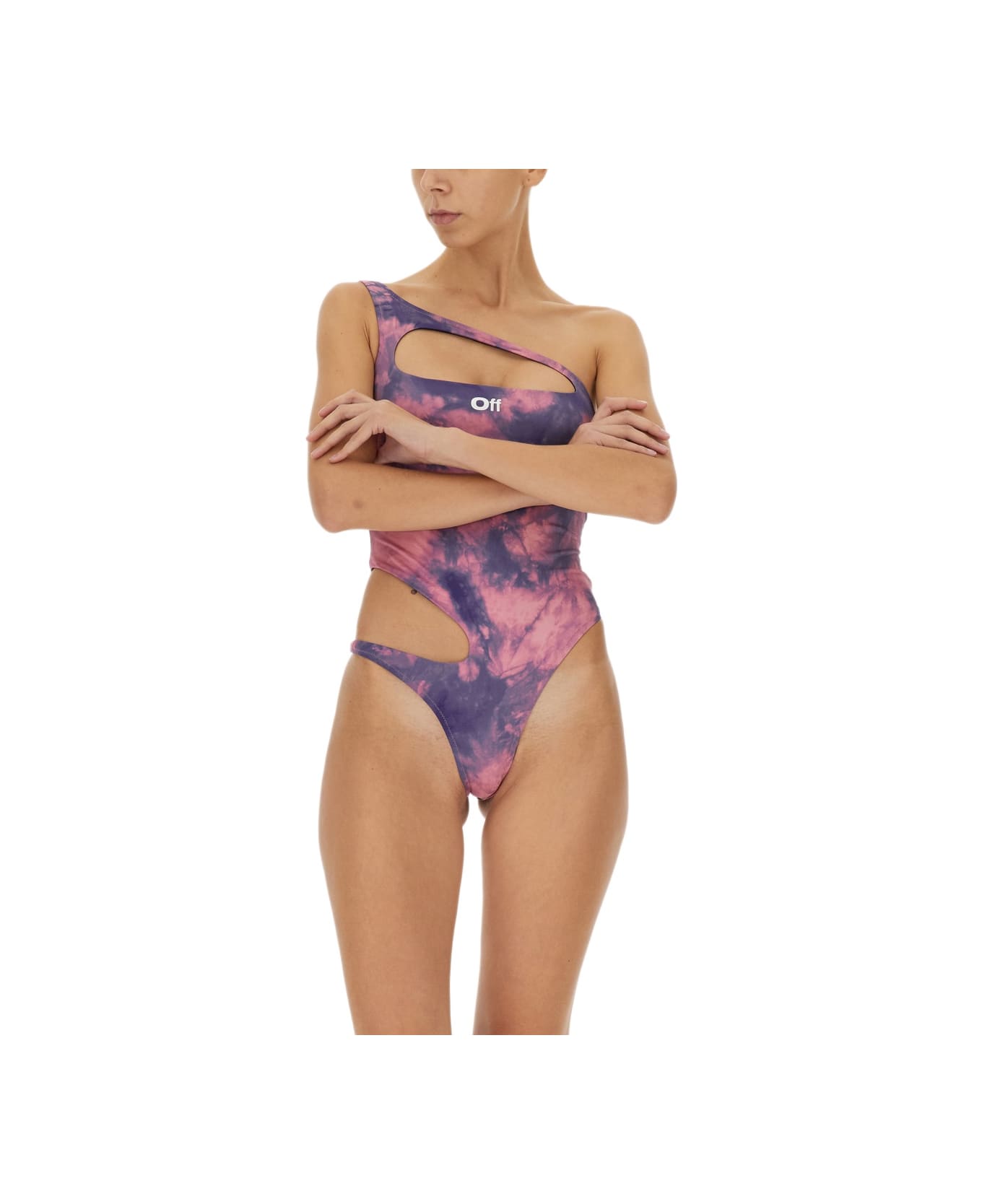 Off-White One Piece Swimsuit With Logo - MULTICOLOUR