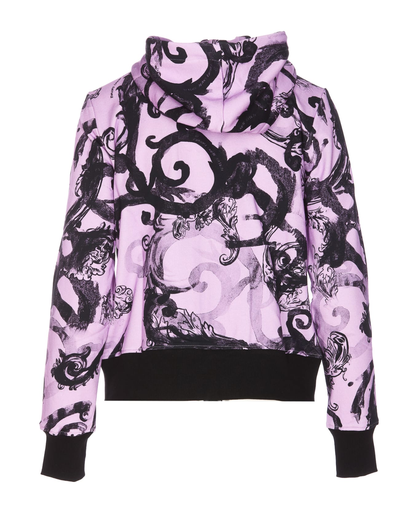 Versace Jeans Couture Fleece Watercolor Baroque Zip Hoodie - Purple