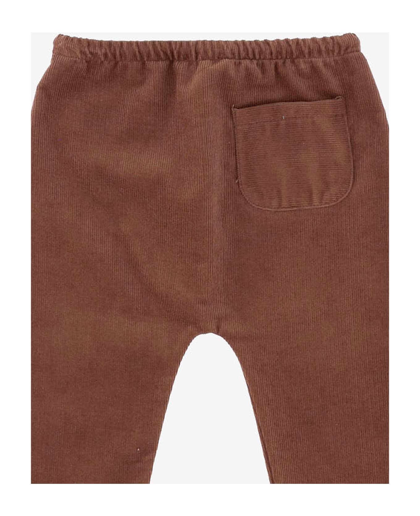 Nicoletta Fanna Cotton Ribbed Trousers - Brown