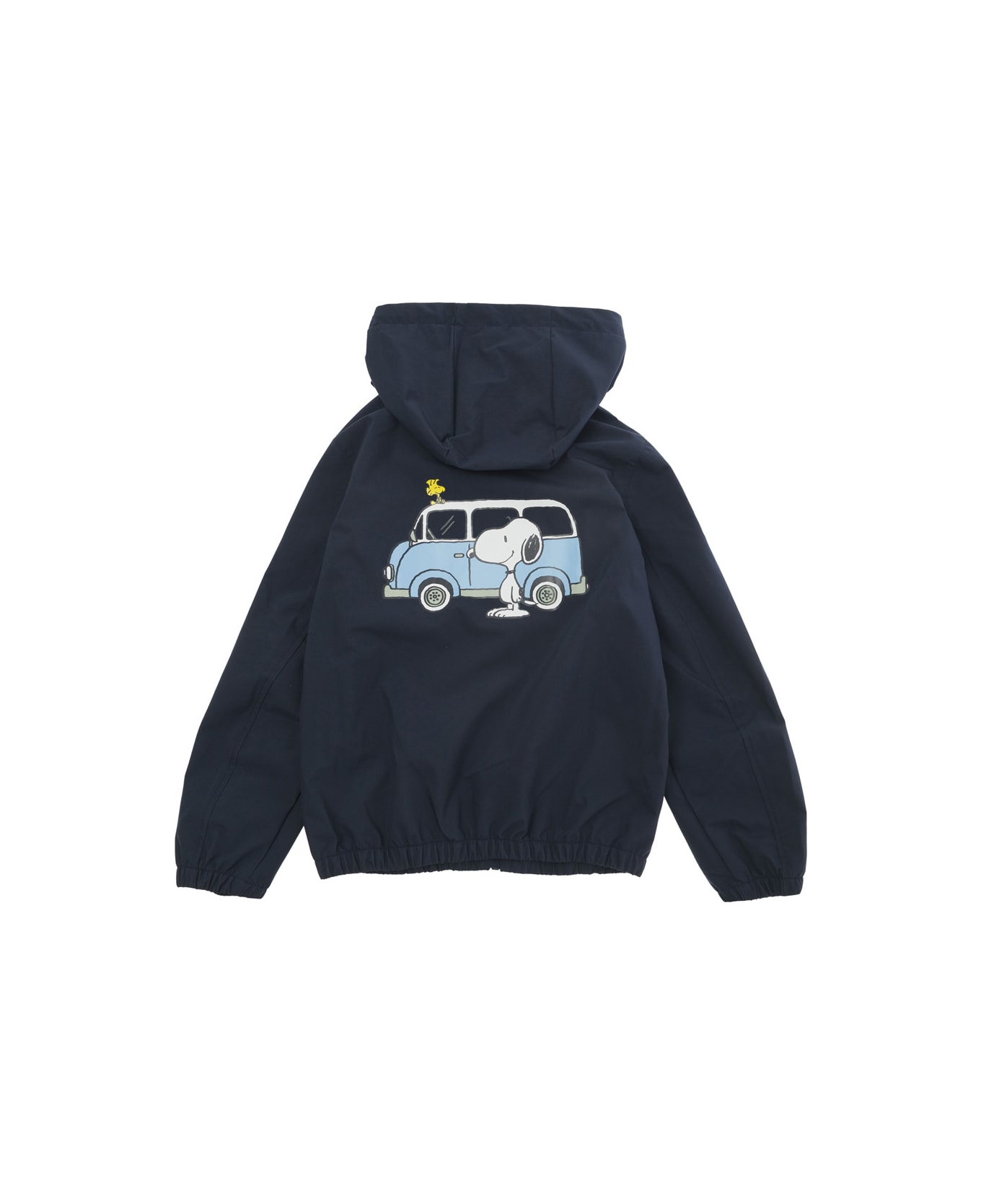 MC2 Saint Barth 'kauris' Blue Hooded Jacket With Snoopy Van Print In Techno Fabric Baby - Blu
