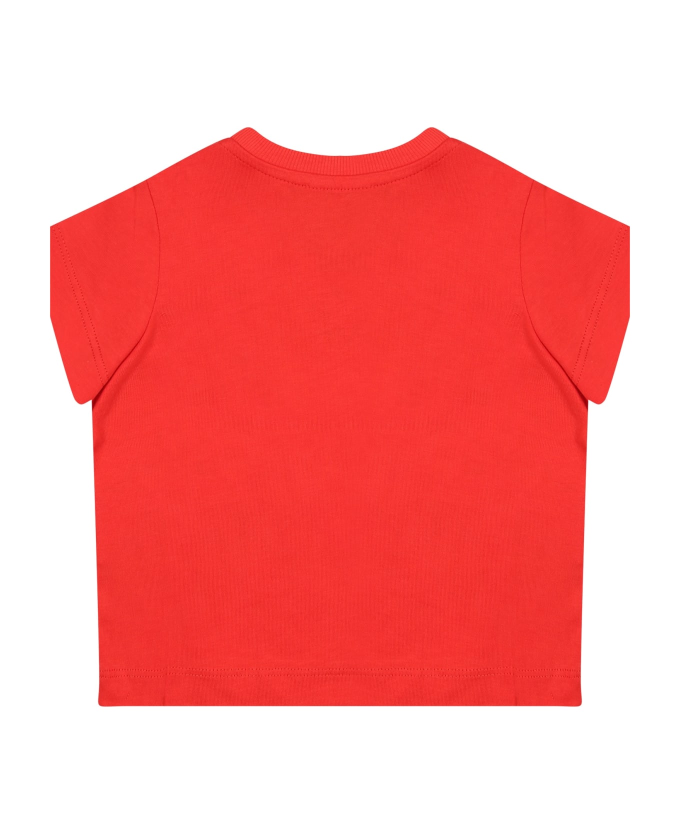 Moschino Red T-shirt For Babies With Logo - Red