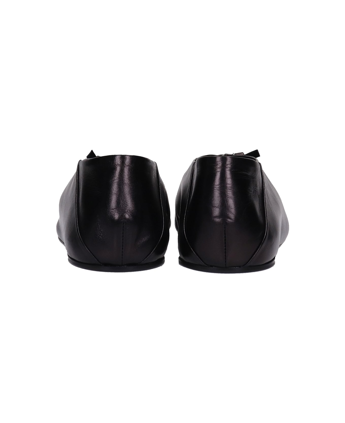 Jil Sander Ballet Flats In Black Leather - black