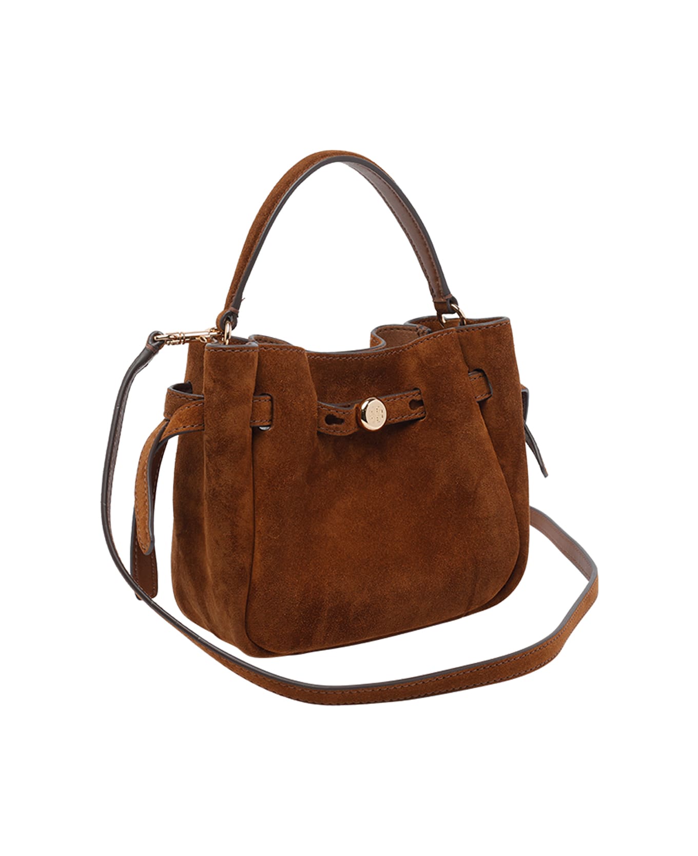 Tory Burch Mini Romy Suede Bucket Bag - Brown