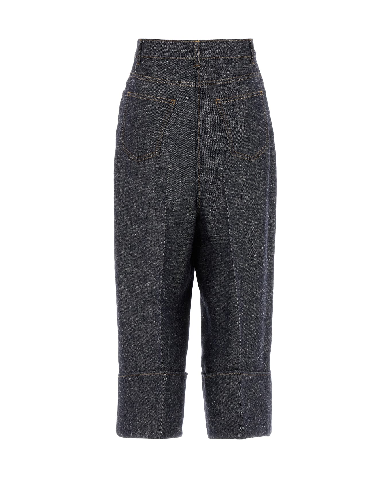 Givenchy Denim Blue Linen Blend Palazzo Pant - DENIMBLUE