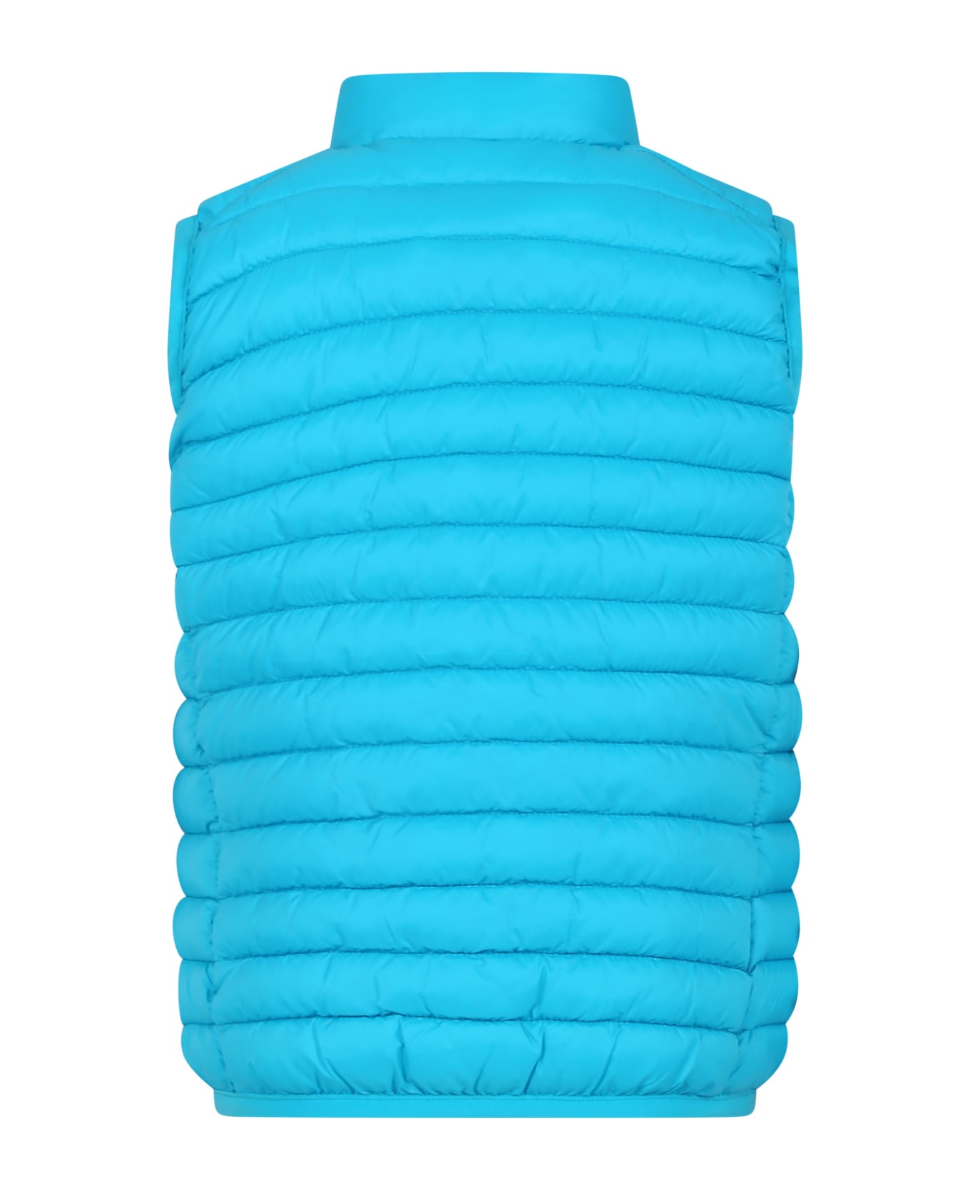 Save the Duck Sky Blue Vest Dolin For Boy With Iconic Logo - Light Blue コート＆ジャケット