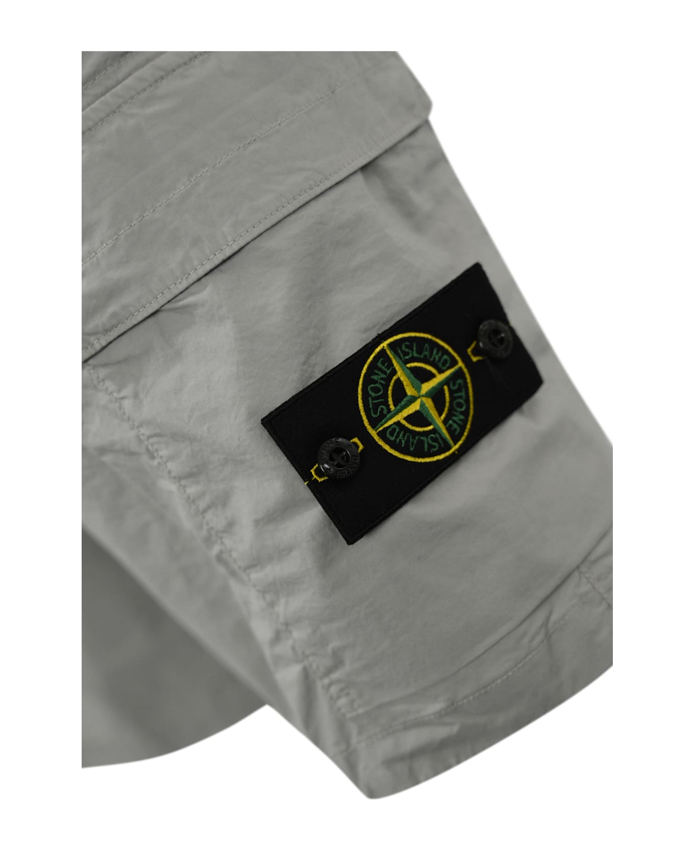 Stone Island Bermuda L100l08 In Stretch Canvas "parachute" - Pearl grey
