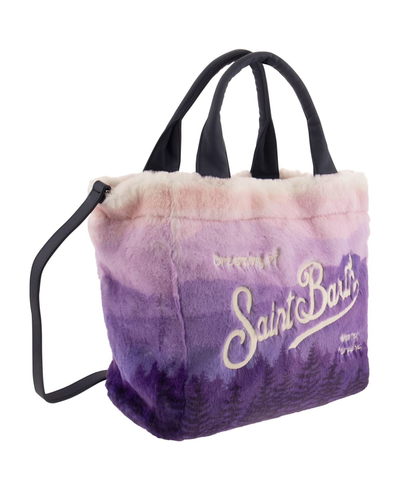 MC2 Saint Barth Colette Soft And Furry Handbag With Print - Purple