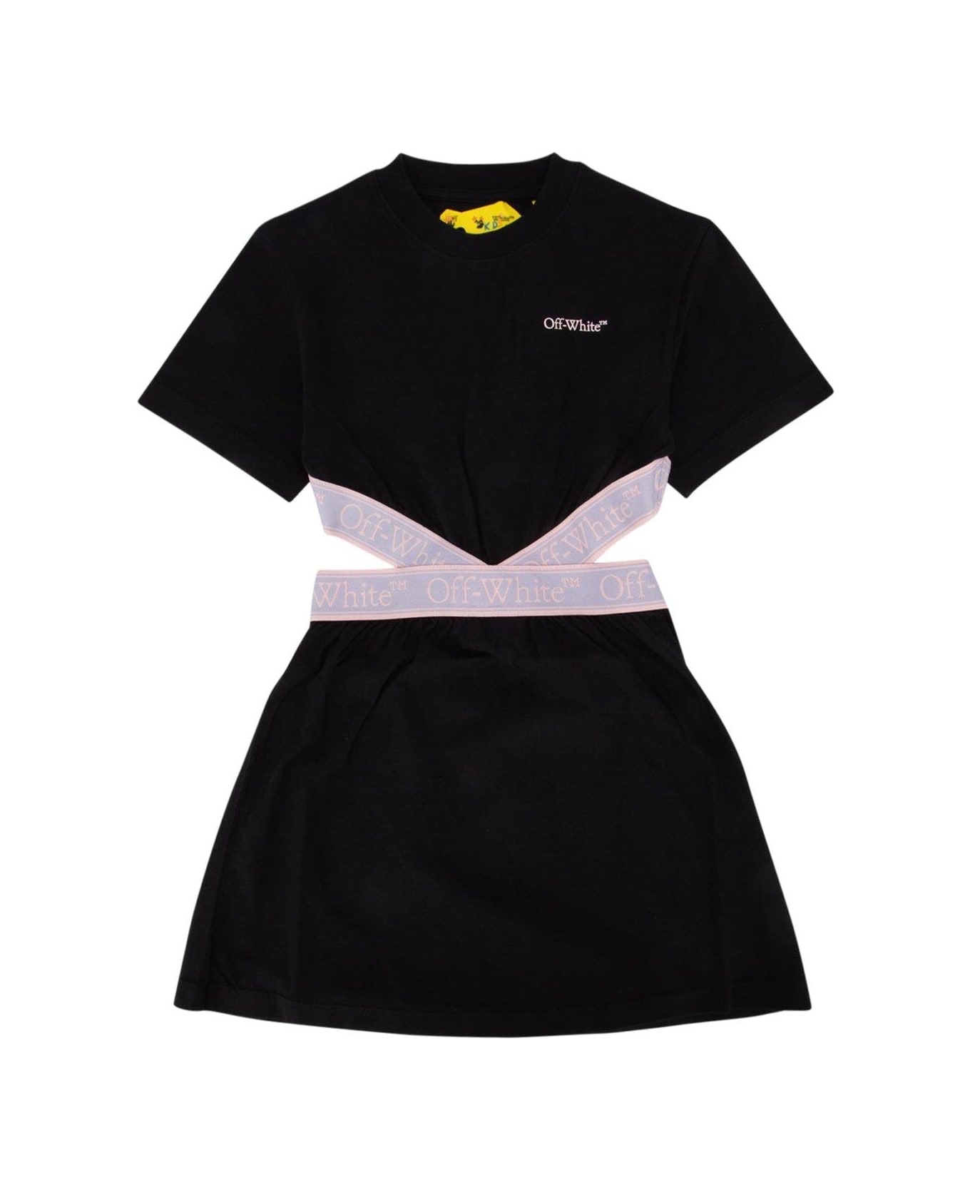 Off-White Bookish Logo-waistband Cut-out Dress - Black Lila