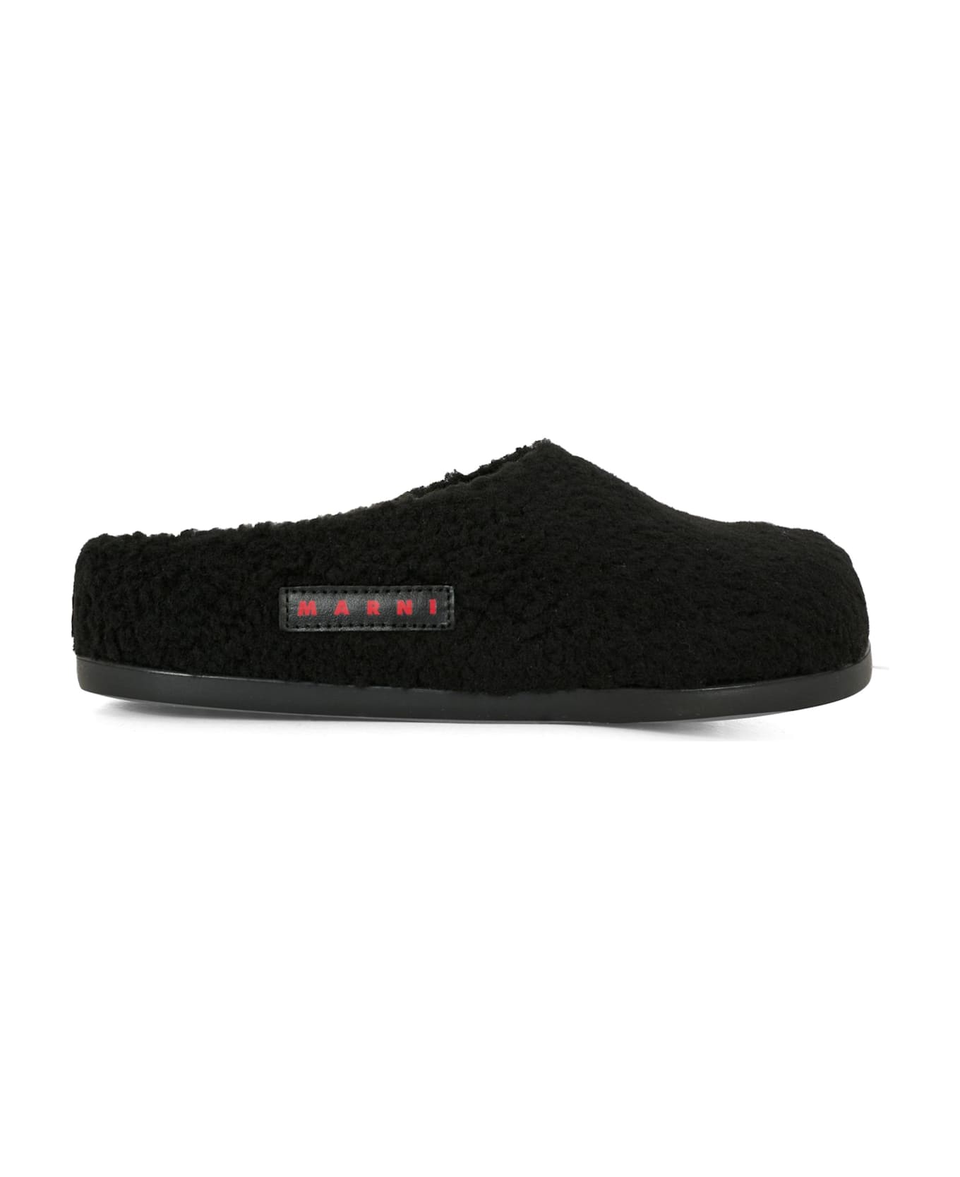 Marni Black Clogs For Kids With Logo - Black
