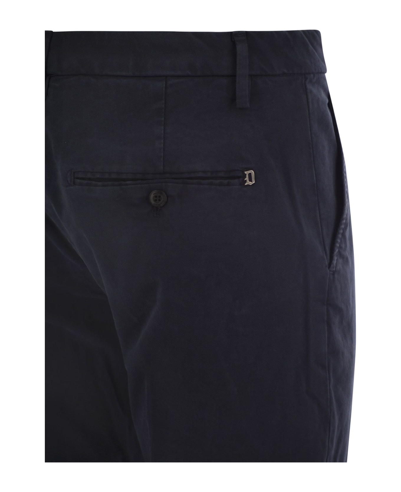 Dondup Spiritissimo - Regular Chino Trousers In Light Gabardine - Dark Blue
