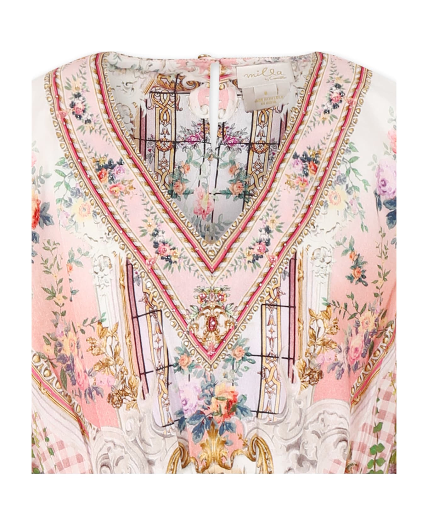 Camilla Pink Dress For Girl With Floral Print - Pink