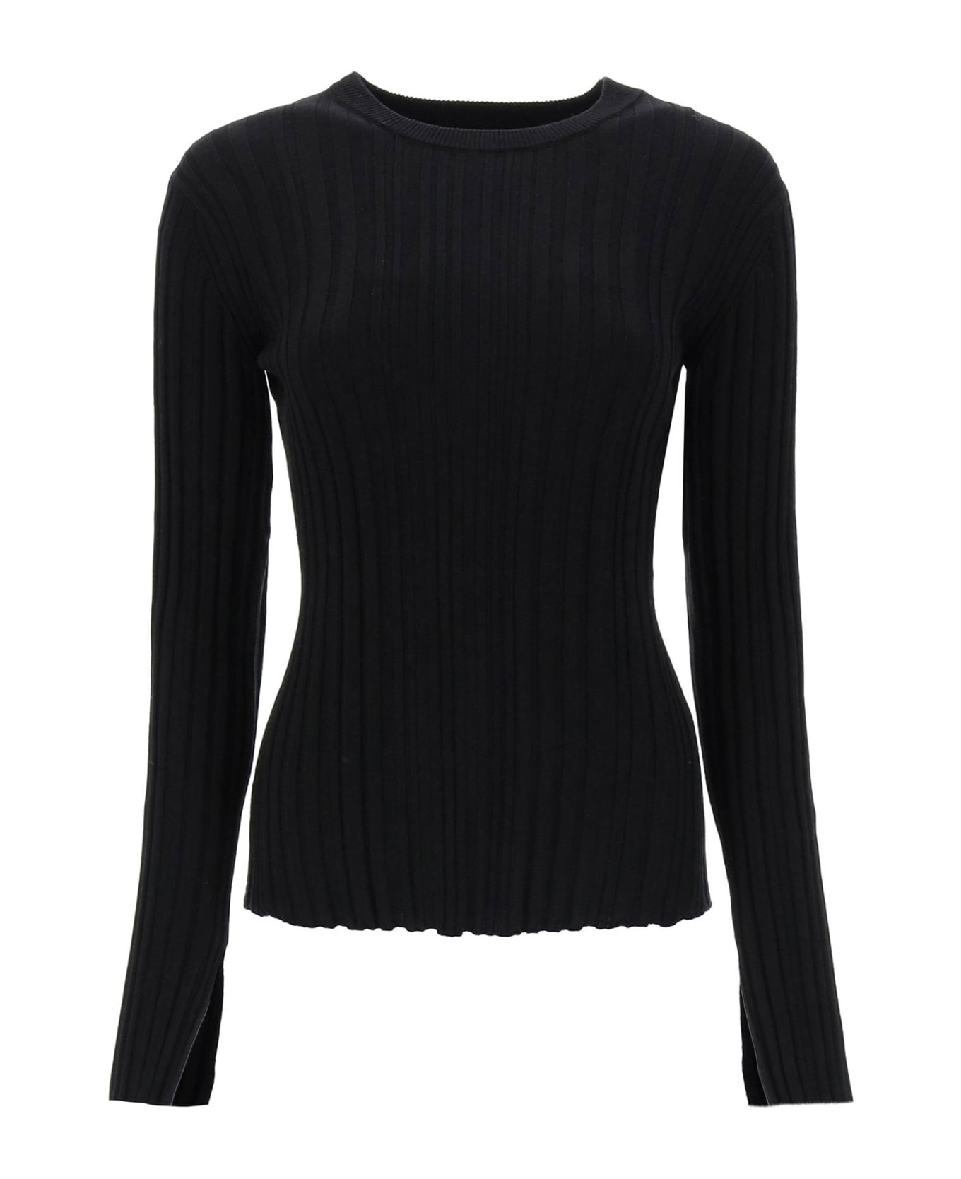 Loulou Studio Evie Ribbed Crew-neck Sweater - BLACK (Black)