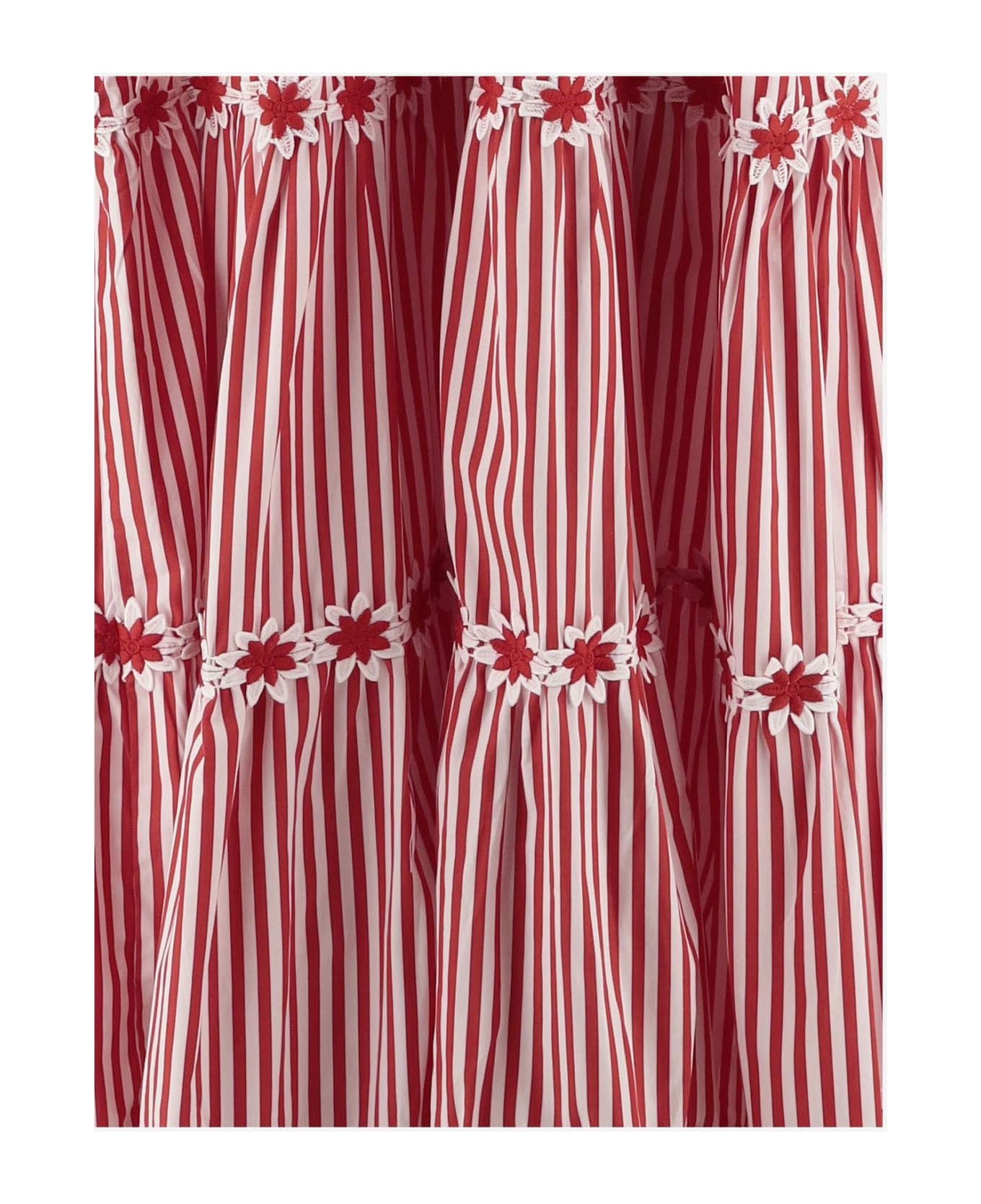 Flora Sardalos Striped Cotton Maxi Dress - Red