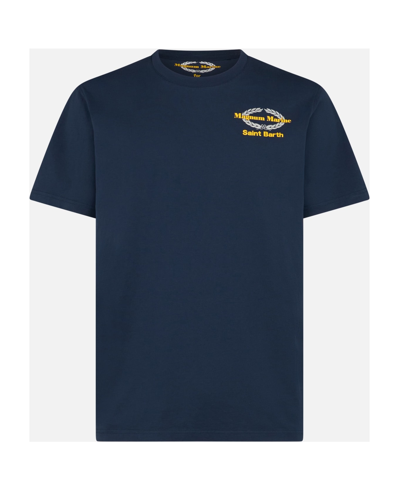 MC2 Saint Barth Man Cotton T-shirt With Magnum Marine Print | Magnum Marine Special Edition - BLUE