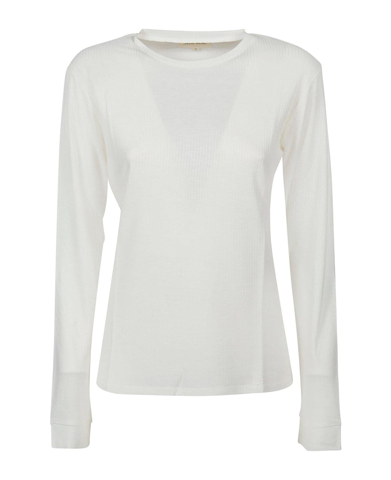 Loulou Studio Ortigia Crewneck Straight Hem Jumper - IVORY ニットウェア