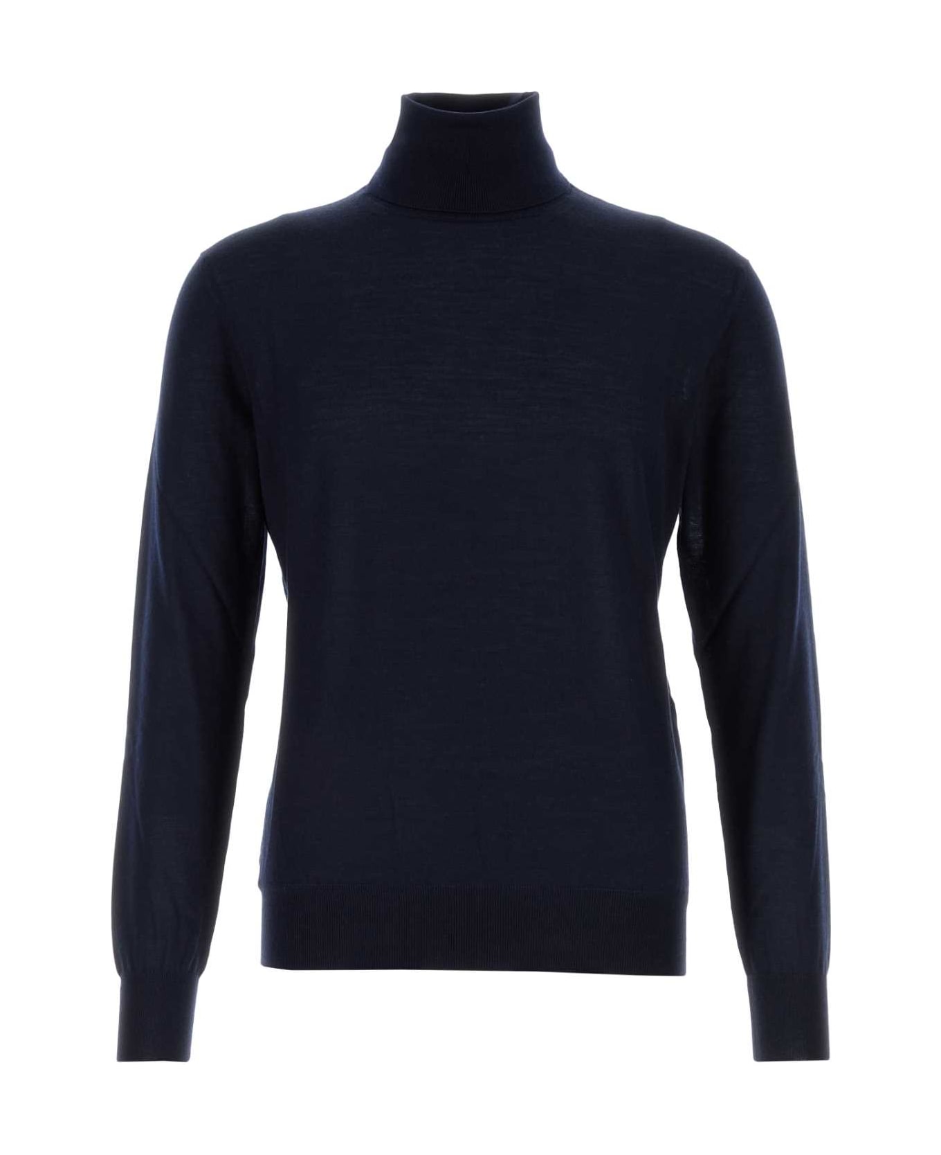Saint Laurent Navy Blue Cashmere Blend Sweater - BLEUNUIT