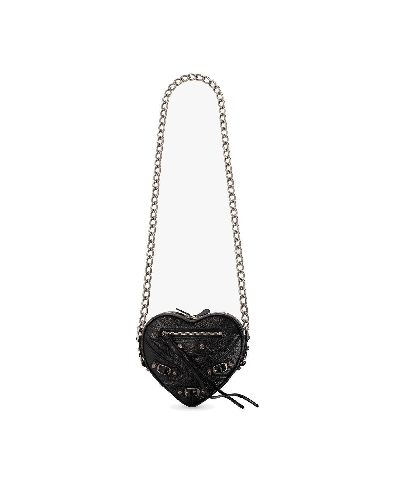 Balenciaga Mini Le Cagole Heart Crossbody Bag - Black