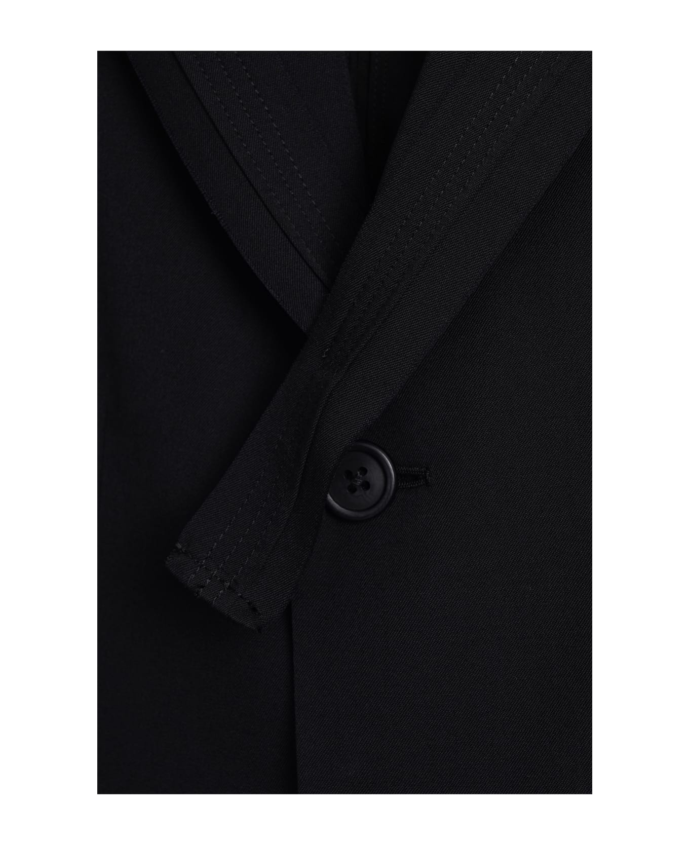 Yohji Yamamoto Blazer In Black Wool - black