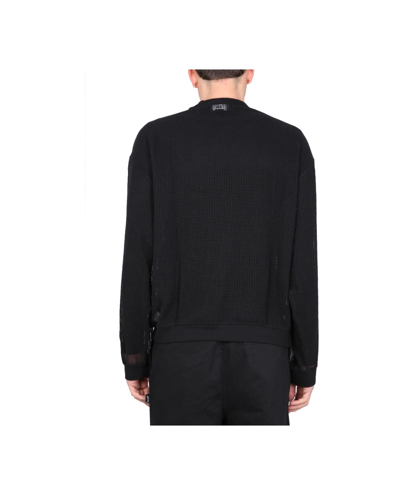 Stussy Mesh Sweatshirt. - BLACK