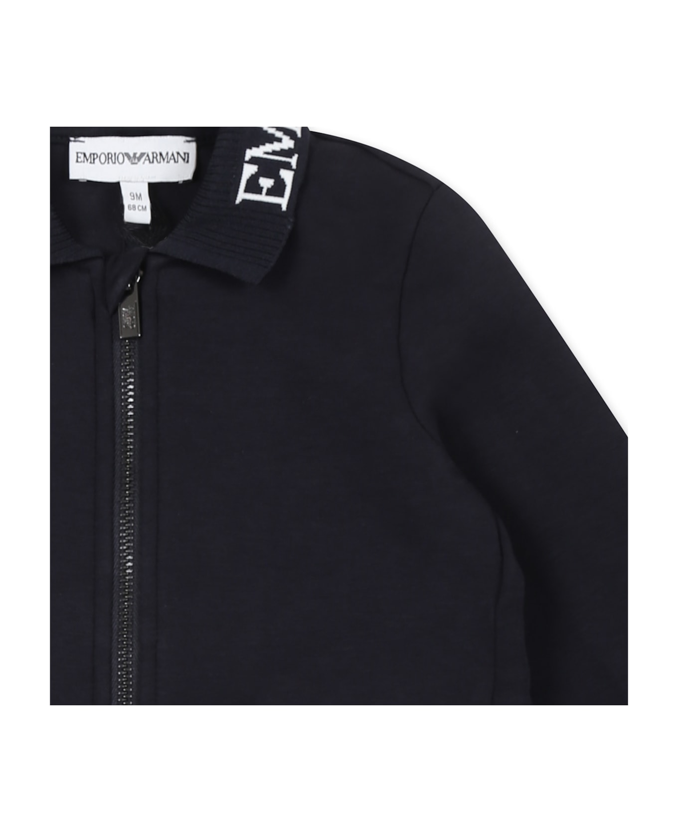 Emporio Armani Blue Jacket For Baby Boy With Logo - Blue