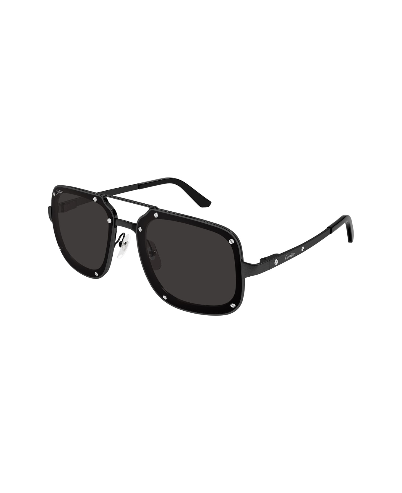 Cartier Eyewear Cartier Ct0194s Santos De Cartier 004 Black Smoke Sunglasses - Nero