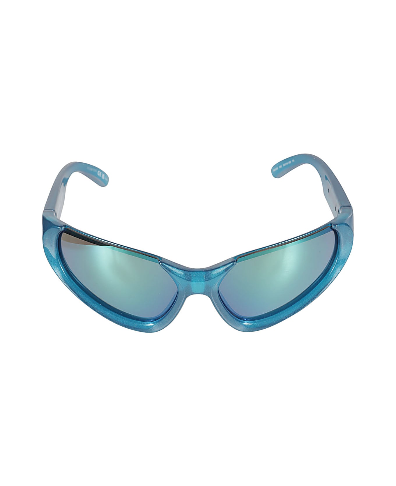 Balenciaga Eyewear Logo Embossed Cat Eye Sunglasses - Light Blue/Green
